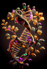 Poster - Beautiful abstract spirit dna molecule concept, contemporary colors and mood social background