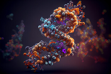 Poster - Beautiful abstract spirit dna molecule concept, contemporary colors and mood social background