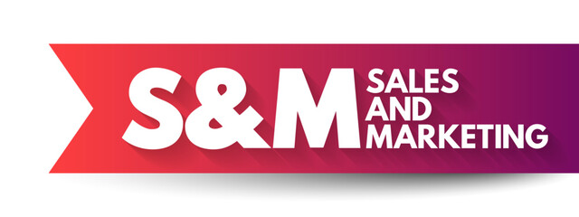 Poster - s and m - sales and marketing acronym, business concept background