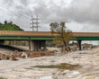 January 15, 2023, Los Angeles, CA, USA: The Glendale Narrows section of the LA River just before a rain storm was to hit Los Angeles, CA.