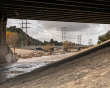 January 15, 2023, Los Angeles, CA, USA: The Glendale Narrows Section Of The LA River Just Before A Rain Storm Was To Hit Los Angeles, CA.