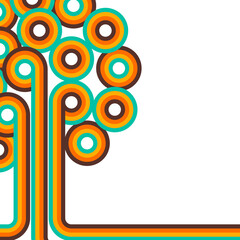 Aufkleber - Abstract retro background, digital lines and circles, design70s, vector.