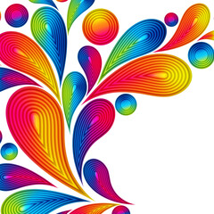 Aufkleber - Colorful striped drops splash abstract background, color design, graphic illustration.