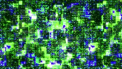 Poster - Digital Cyberspace with Particles and Digital Data Network Connections. Motion. High Speed Connection and Data Analysis Technology.