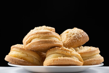 Sochnik cake with cottage cheese - pastry made from dough with cottage cheese filling, a dish of national russian cuisine.