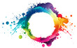 © Alex - spot round frame. Rainbow watercolor element. Generative AI