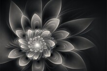  A Black And White Photo Of A Flower With A White Center And A Black Background With A White Center And A White Center And A Black Center With A White Center And White Center With.