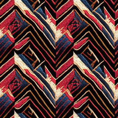 Wall Mural - embroidered abstract design fabric seamless pattern. repeating fashion textile backdrop. generative 