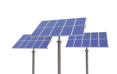 Canvas Print - Solar panels in realistic 3d render