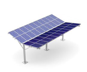 Sticker - Solar panels in realistic 3d render