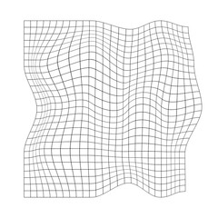 Wall Mural - distorted square grid. warped mesh texture. net with curvatured effect. chequered pattern deformatio