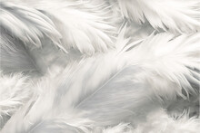 White Feathers Background. Generative AI