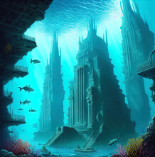 A Fantasy Underwater City.	