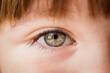 ojos azules macro de un niño