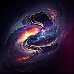Wall Mural - Psychedelic cosmic galaxy - By Generative AI