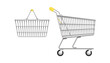 © AndS - Store cart on white isolated background. Realistic empty basket