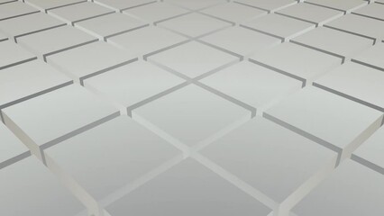 Poster - Looping abstract background of divergent cubes. 3D rendering.