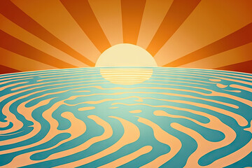 Poster - background of sun reflection in a swimming pool. water ripple. generative ai