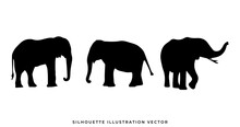 Wild Animals Silhouettes Vector Illustration. Isolated Animals
