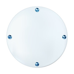 Wall Mural - Realistic white round plate with rivets. png
