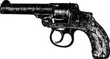 Hammerless Revolver, Vintage Engraving