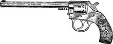 22-Caliber Double Action, Self-Cocking Revolver, Vintage Engraving