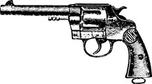 45-Caliber Double Action Revolver, Vintage Engraving