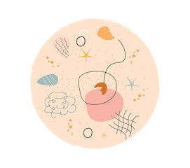 Wall Mural - figure abstract doodle. abstract creativity and art, shapes and curved lines. aesthetics and eleganc