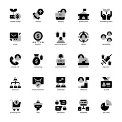 Poster - Business Growth icon pack for your website, mobile, presentation, and logo design. Business Growth icon duo tone design. Vector graphics illustration and editable stroke.