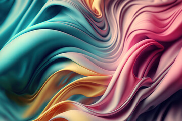 Wall Mural - Soft colorful texture, smudges ice cream satin background, generative ai