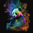 panda smoking marijuana Psychedelic colorful Design