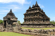 Blue sky above Plaosan temple in Java, Indonesia. Taken July 2022.