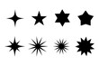 Different star icons. Tattoo art. Star icon. Asterisks icons. Vector illustration.