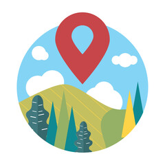 Poster - pin location in landscape