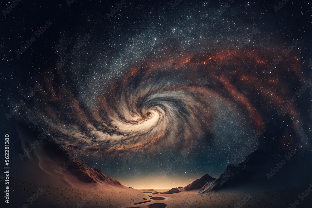 Milky way galaxy with stars and space dust in the universe, Long ...