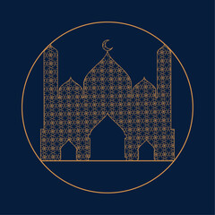 Poster - golden muslim mosque facade