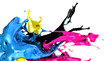 splashes of colors, cmyk concept