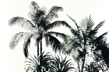 Poster - palm palms against a white backdrop. Generative AI