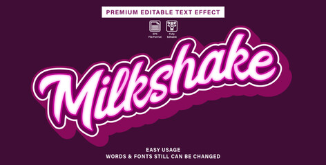 Poster - editable text effect milkshake