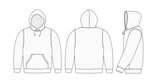Fototapeta  - Template illustration of hoodie (hooded sweatshirt) with side view /png, no background