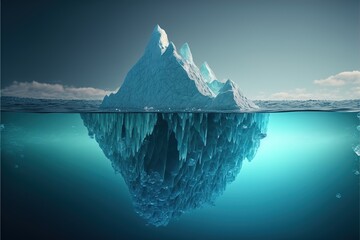 Wall Mural - iceberg in polar regions which shows a big hidden potential beneath the surface created with generat