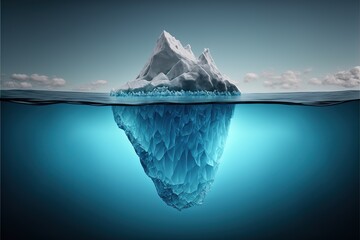 iceberg in polar regions which shows a big hidden potential beneath the surface created with generat