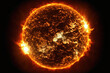 Leinwandbild Motiv Sun's star on a dark background. This image's components were provided by NASA. superior photograph. Generative AI