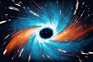 Poster - hyperspace jump through the cosmos in blue motion. generative ai