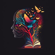Knowledge And Wisdom Gained Through Education And Learning Vector Art (generative AI)