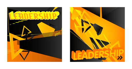 Poster - Leadership vector poster template set. Abstract event illustration for website, banner, book cover, presentation.