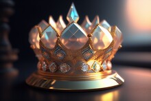 Golden Crown In Black Background
