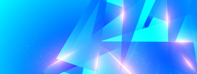 abstract blue technology particles lines mesh banner background
