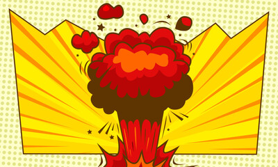 bomb explosion cartoon background vector illustration 