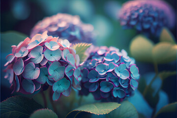 Wall Mural - Hydrangea Close-Up Wallpaper. generative ai